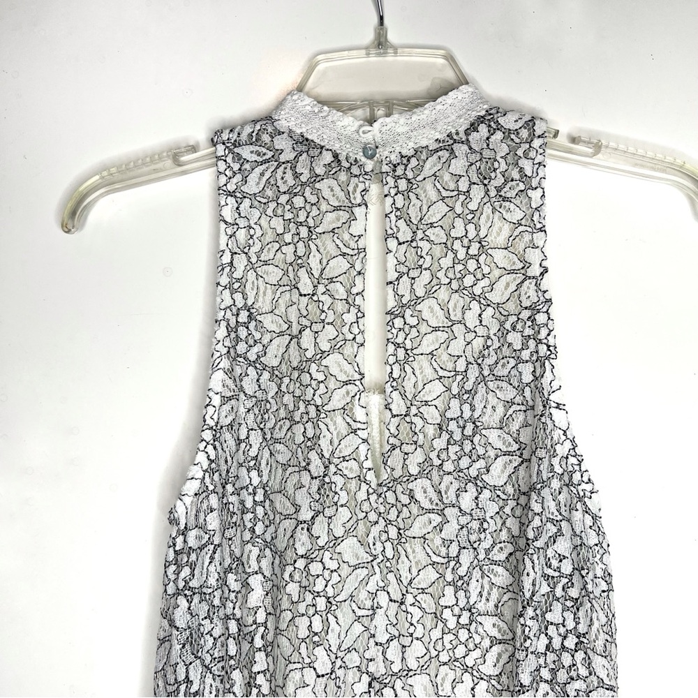 Free People Cross My Heart Lace Tunic Top White Boho Mock Neck XS - Picture 8 of 8